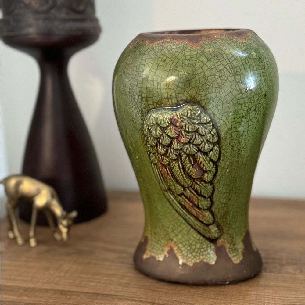 Angel wing Vase vintage look home decor whimsigoth dark fairycore angelcore